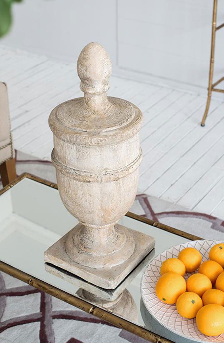 A & B Home Chester Finial Decorate Tabletop Accent Decor, Alternate, color, Cream