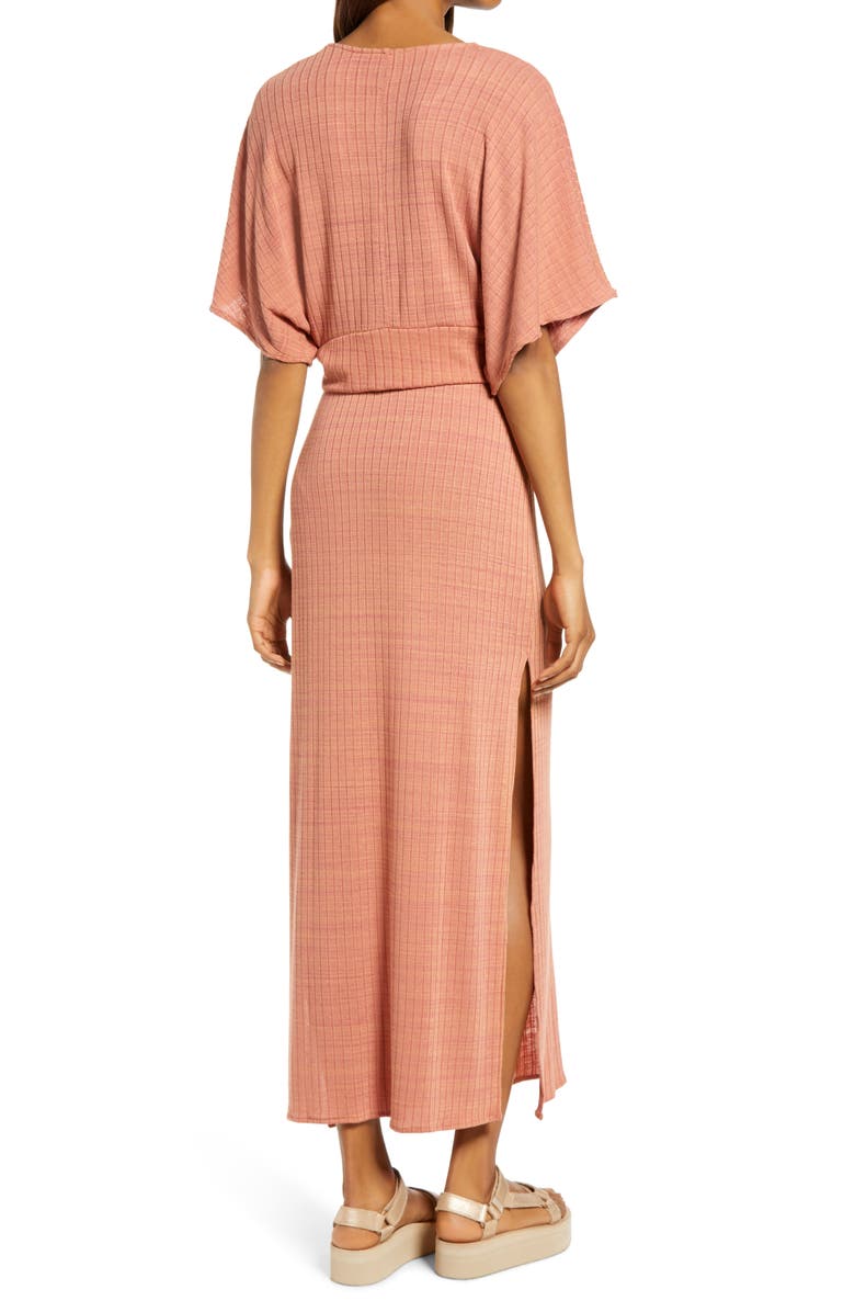 Free People Kelsey Rib Crop Top & Skirt Set, Alternate, color, Clay Rose Combo