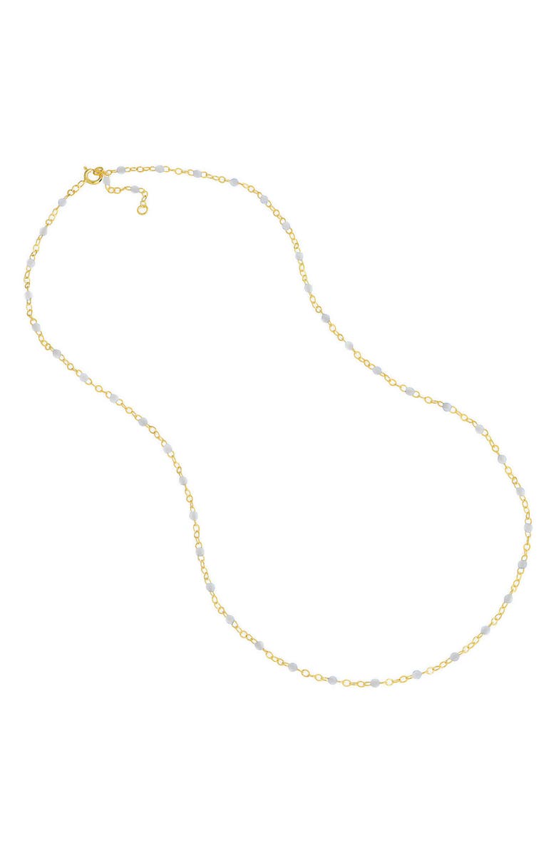 ES JEWELRY Enamel Station Chain Necklace, Alternate, color, White