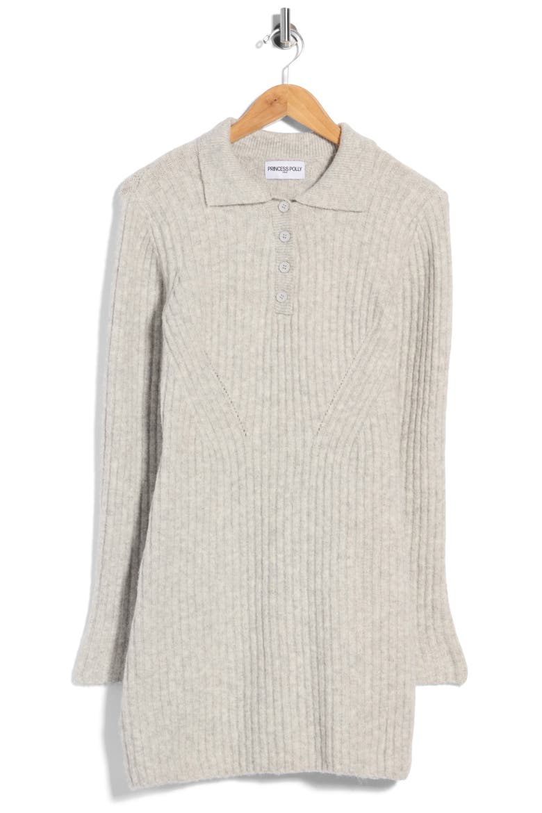 Naloma Collared Long Sleeve Minidress, Main, color, GREY