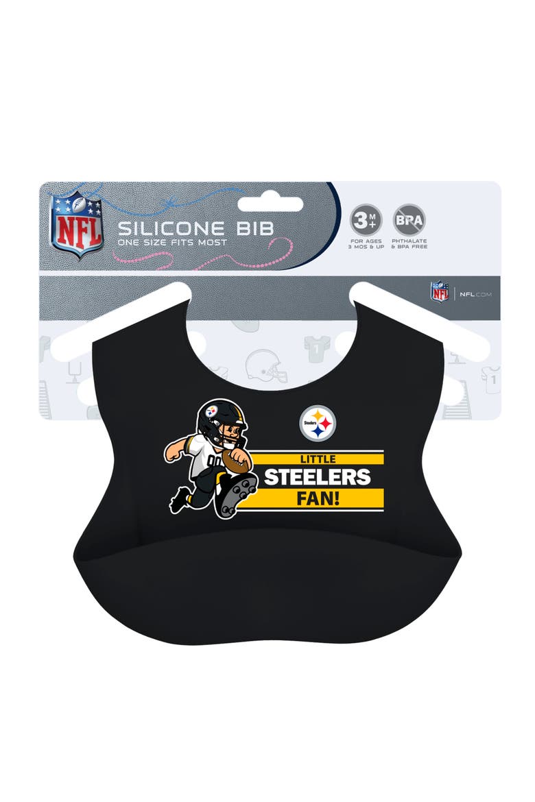 Pittsburgh Steelers - NFL Silicone Bib, Alternate, color, Black