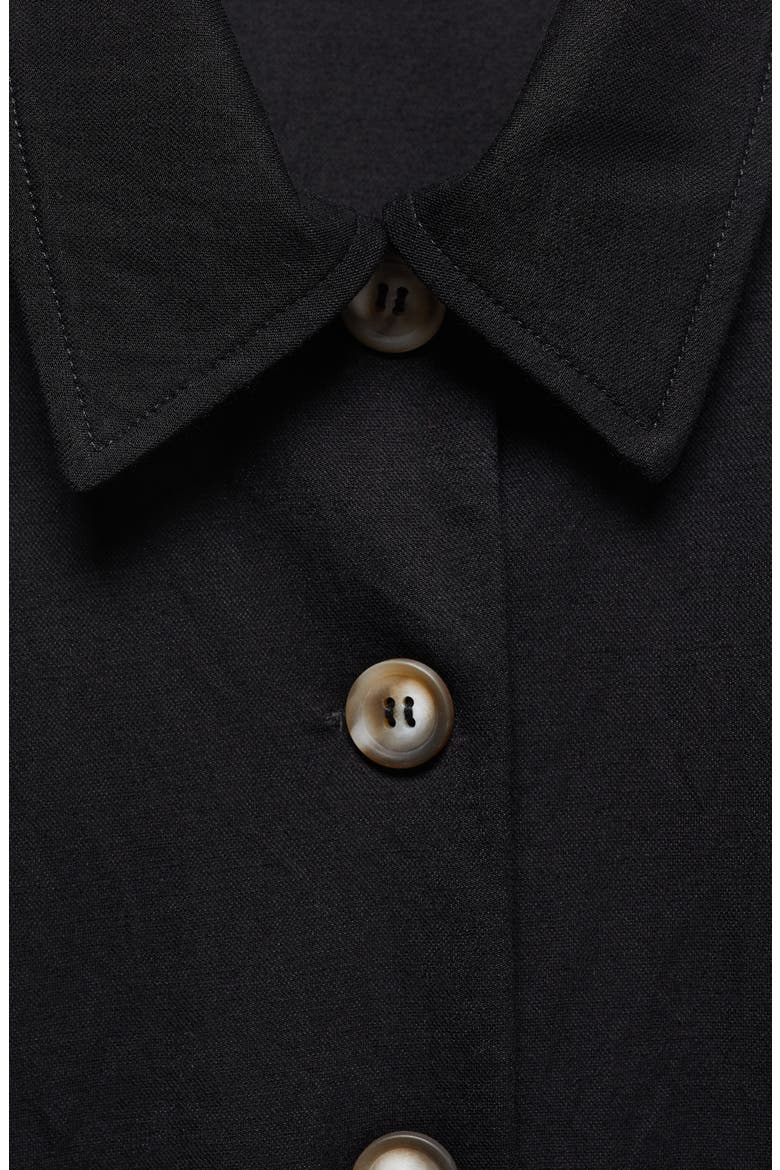 Crop Sleeveless Button-Up Shirt, Alternate, color, BLACK