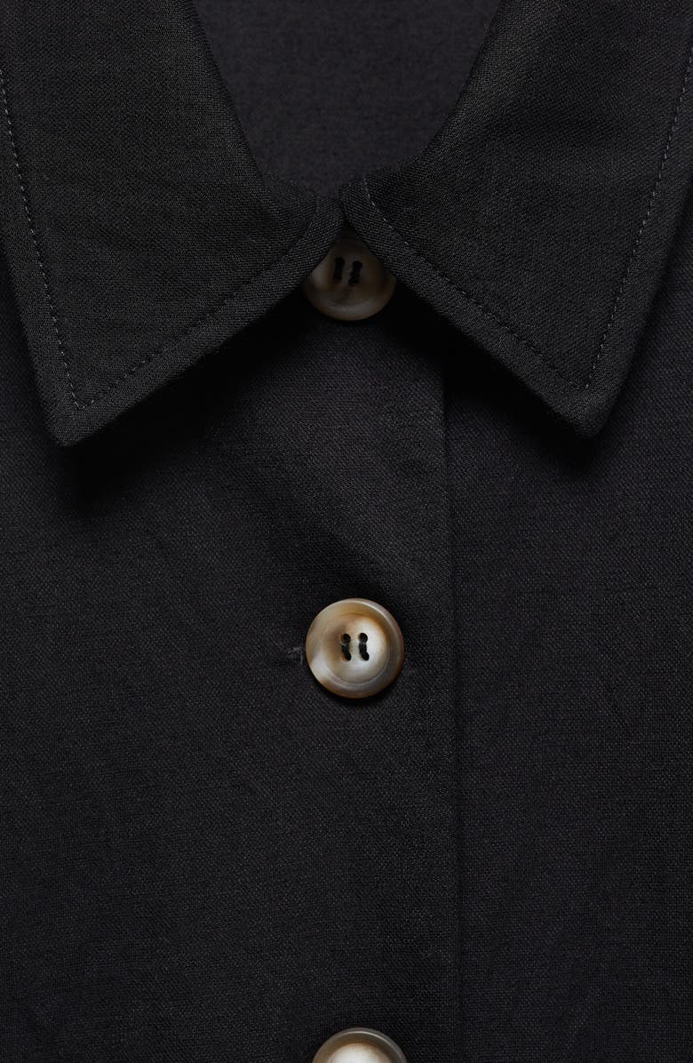 MANGO Crop Sleeveless Button-Up Shirt, Alternate, color, 