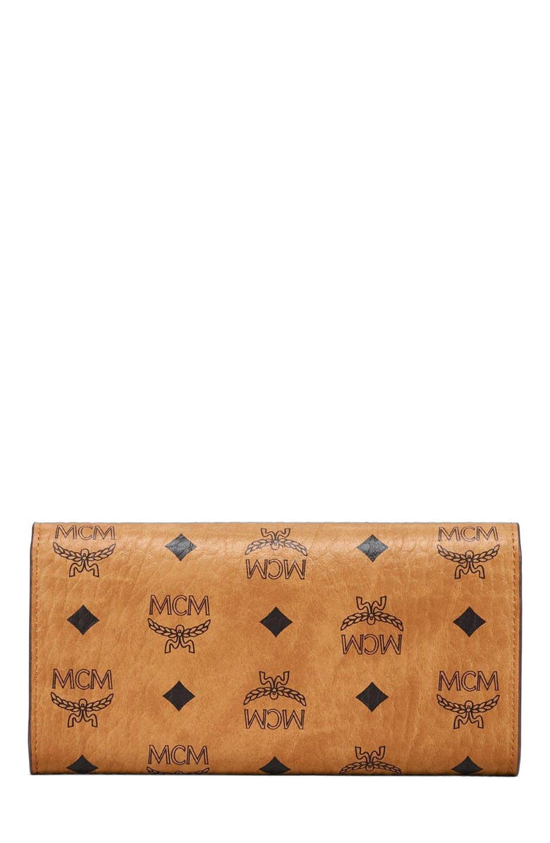 MCM Tracy Crossbody Wallet in Visetos, Alternate, color, Cognac
