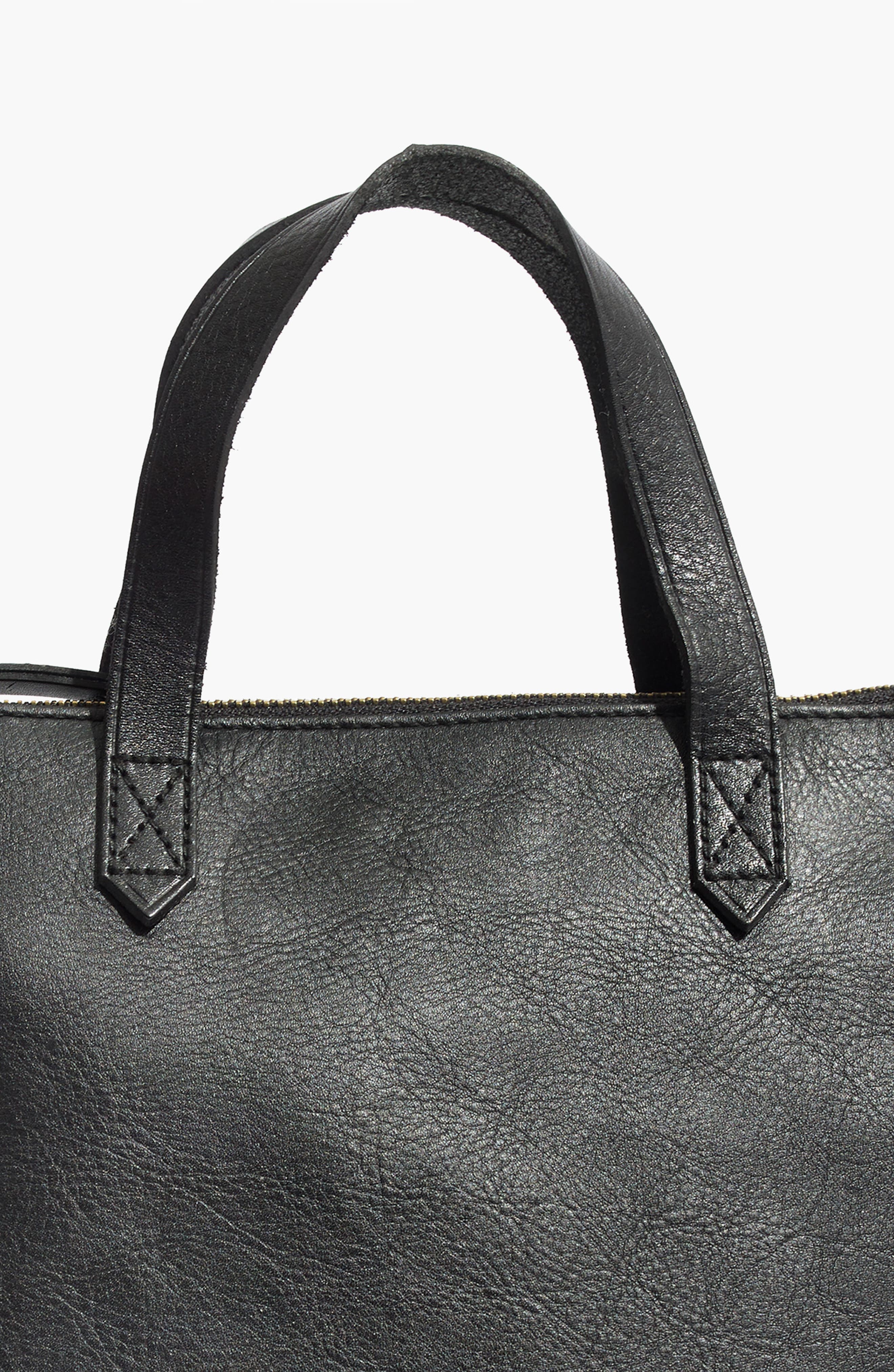 Small Transport Leather Crossbody Tote, Alternate, color, TRUE BLACK