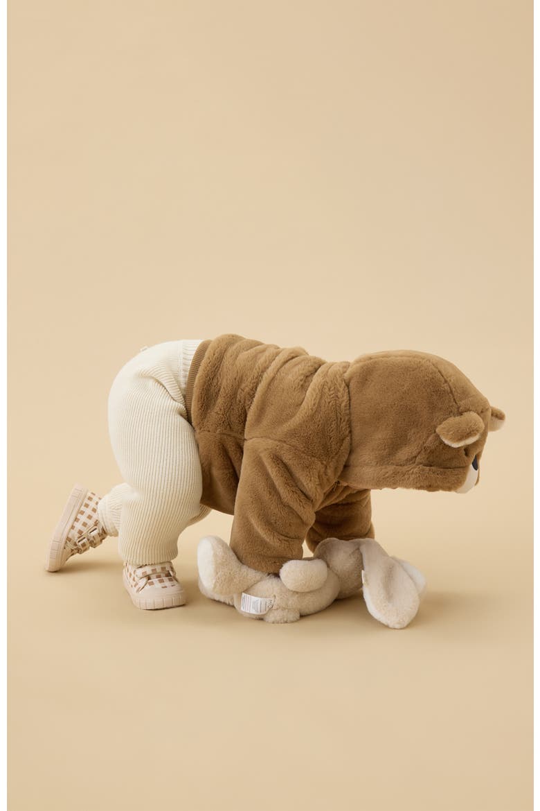 Faux Fur Character Hooded Jacket, Alternate, color, Brown Bear