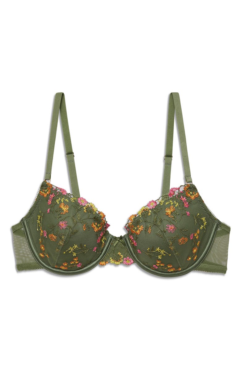 Etam Gourmandise No. 4 Underwire Demi Bra, Alternate, color, Green