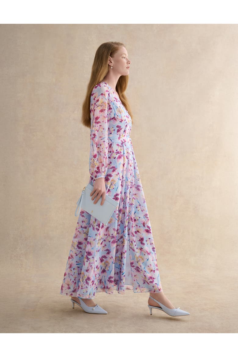 Thea V-Neck Long Sleeve Maxi Dress, Alternate, color, Pale Blue Multi
