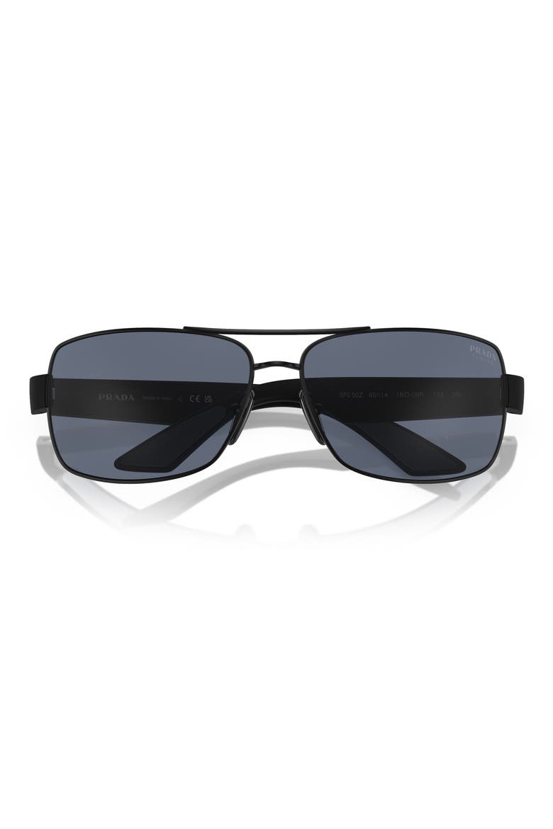 65mm Oversized Pillow Sunglasses, Alternate, color, MATTE BLACK