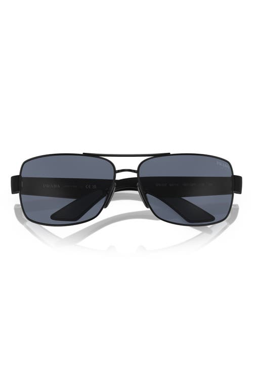 Prada Linea Rossa 65mm Oversized Pillow Sunglasses In Matte Black