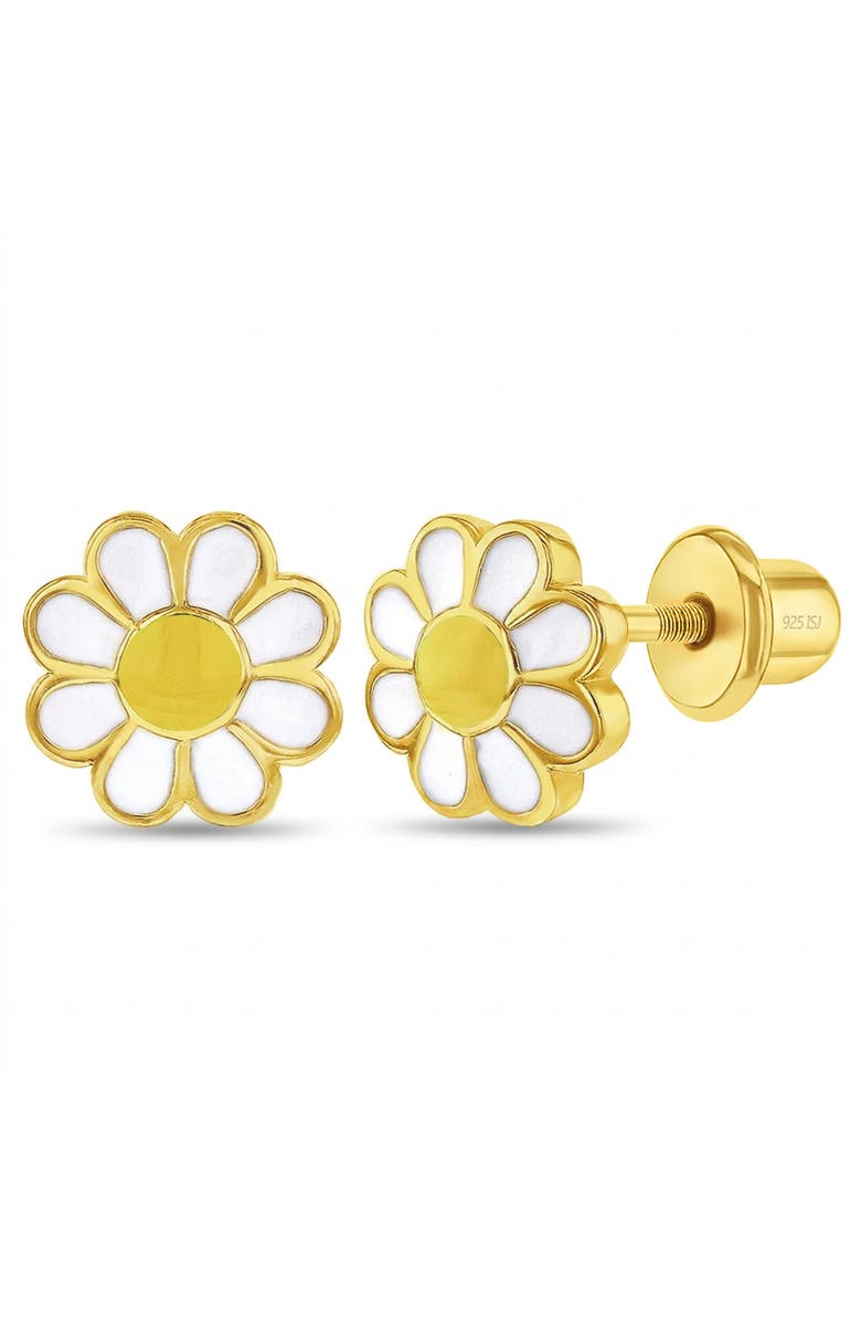 In Season Jewelry Delightful Daisy Plated Earrings, Main, color, Yellow