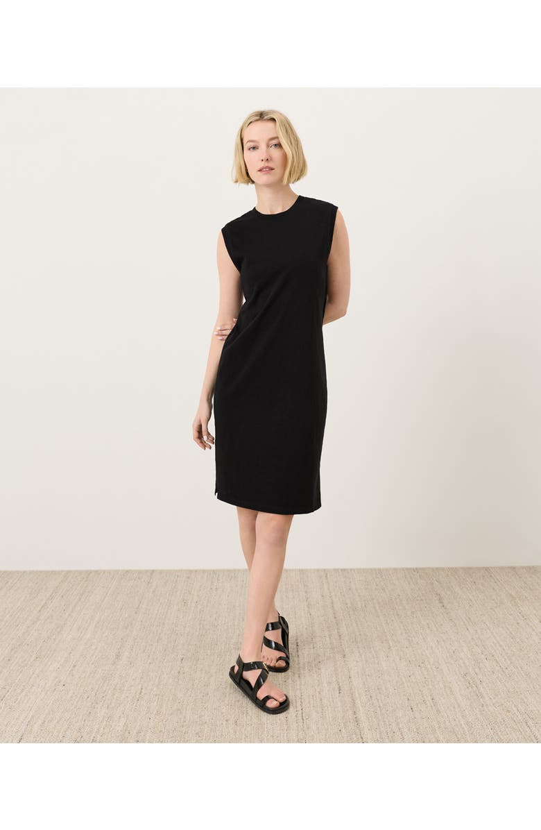 Pact Organic Cotton Soft-Slub Essential Easy Muscle Tee Dress, Main, color, Black