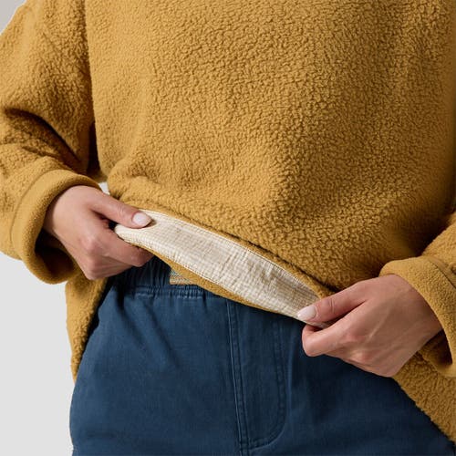 Backcountry Wander Pile-fleece Mock-neck Top In Brown