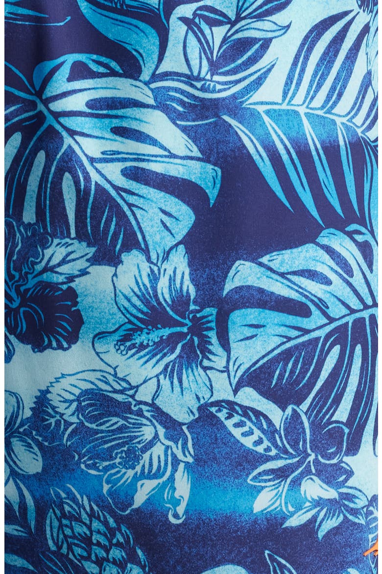 Naples Ocean Escape Floral Performance Swim Trunks, Alternate, color, ECLIPSE