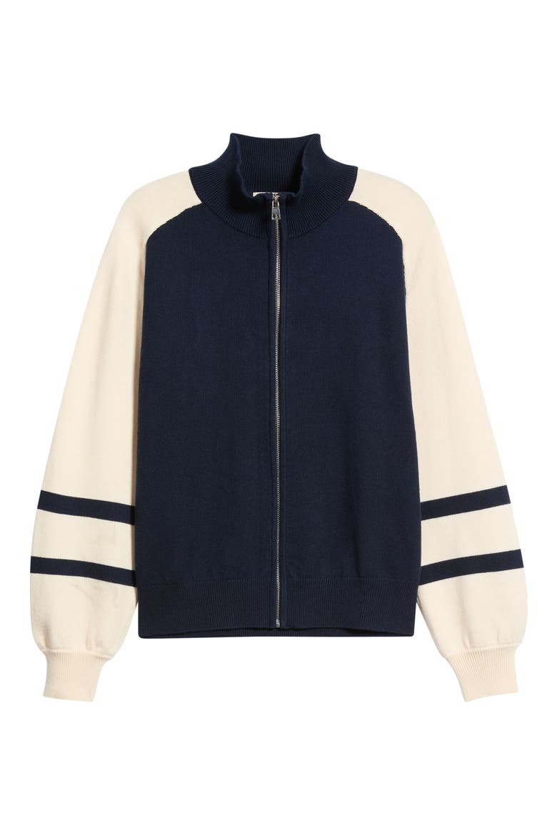 Timbre Colorblock Zip Cardigan, Alternate, color, BLEU MARINE