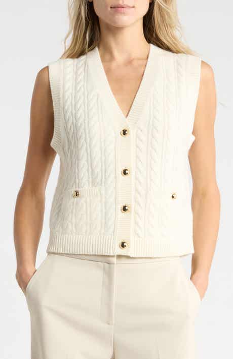 Perrie Cable Knit Cashmere Vest