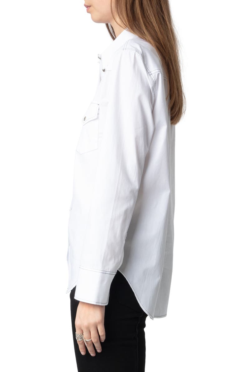 Zadig & Voltaire Thelma Pop Cotton Button-Up Western Shirt, Alternate, color, 