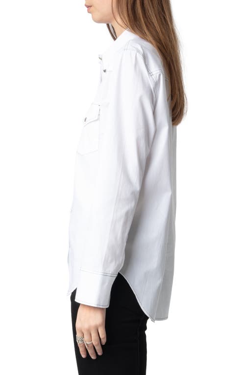 Zadig & Voltaire Thelma Pop Cotton Button-up Western Shirt In Judo