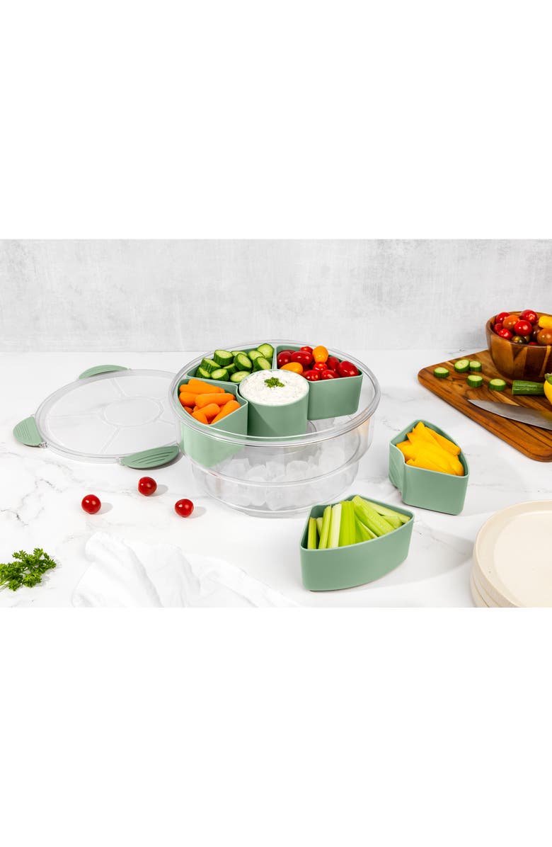 Core Home 6-Section Snack Lazy Susan with Ice Compartment, Alternate, color, Matcha