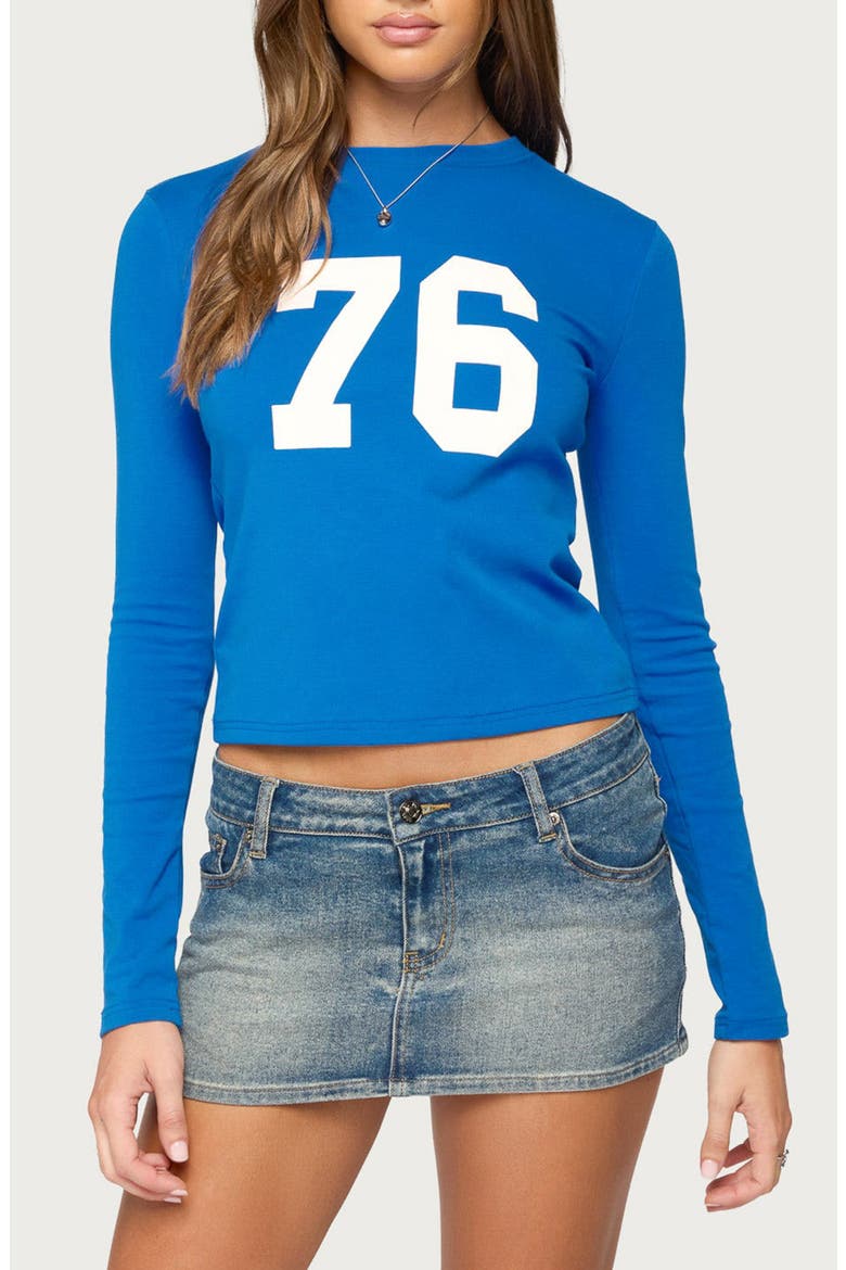 76 Stretch Cotton Graphic T-Shirt, Main, color, BLUE