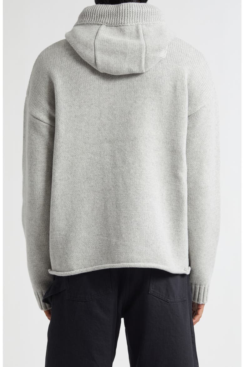 Anchor Embroidered Zip Hoodie Sweater, Alternate, color, LIGHT GREY MELANGE