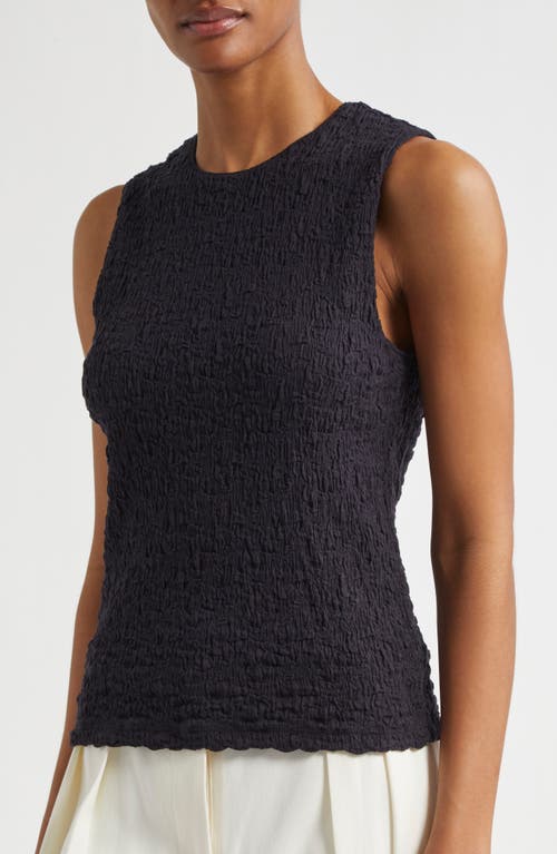Vince Smocked Sleeveless Top In Blue
