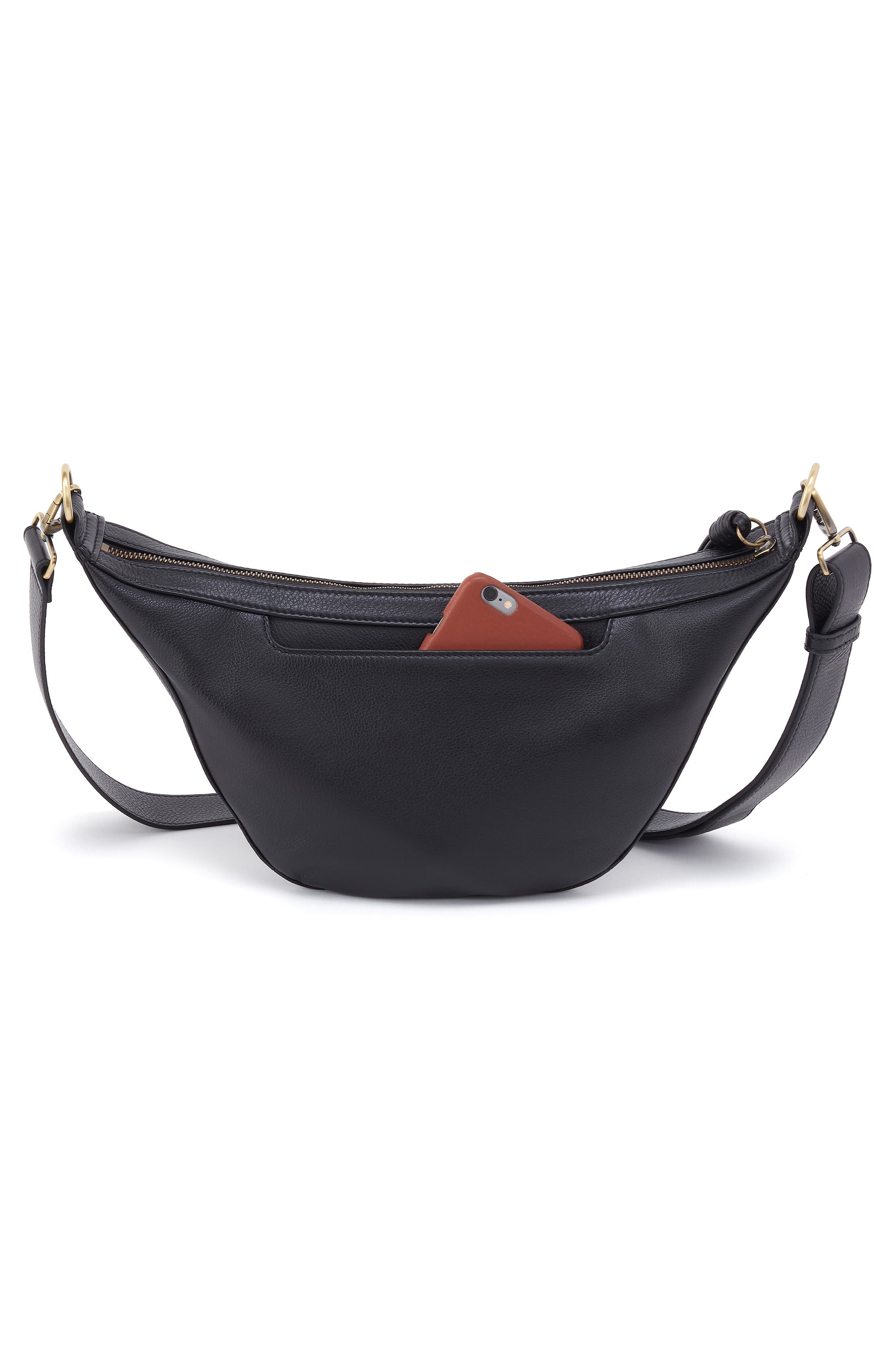 HOBO Carmen Leather Sling Bag, Alternate, color, Black