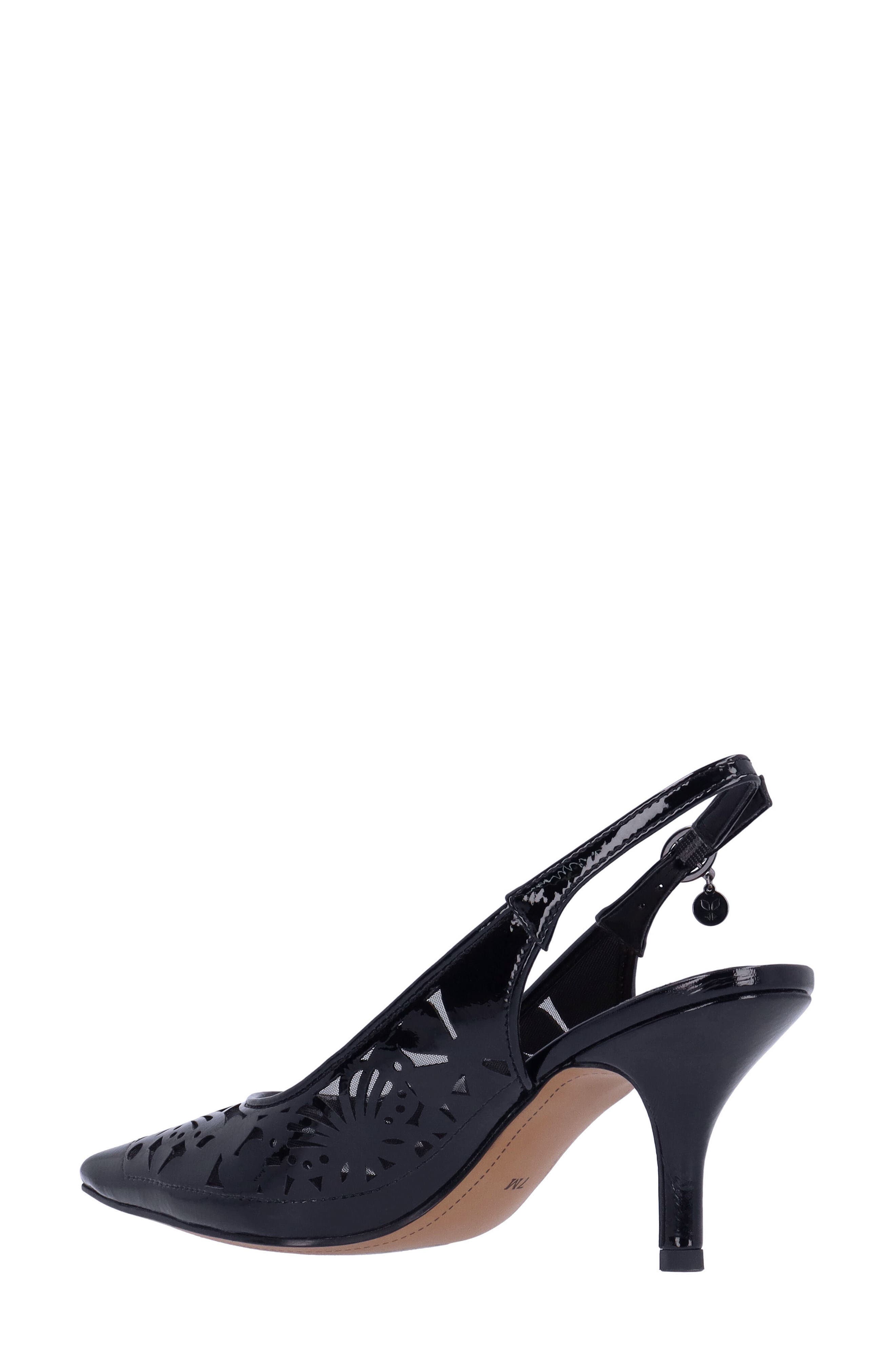 J. Reneé Vanani Slingback Pointed Cap Toe Pump, Alternate, color, Black