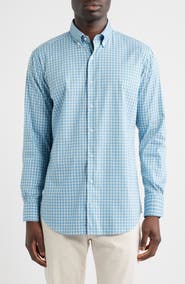 Peter Millar Felix Crown Lite Gingham Check Performance Twill Button-Down Shirt