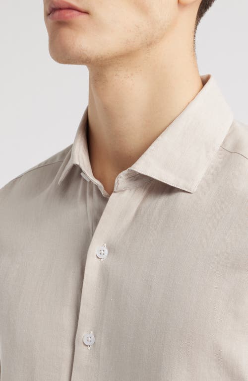 Robert Barakett Cranford Cotton & Lyocell Button-up Shirt In Brown