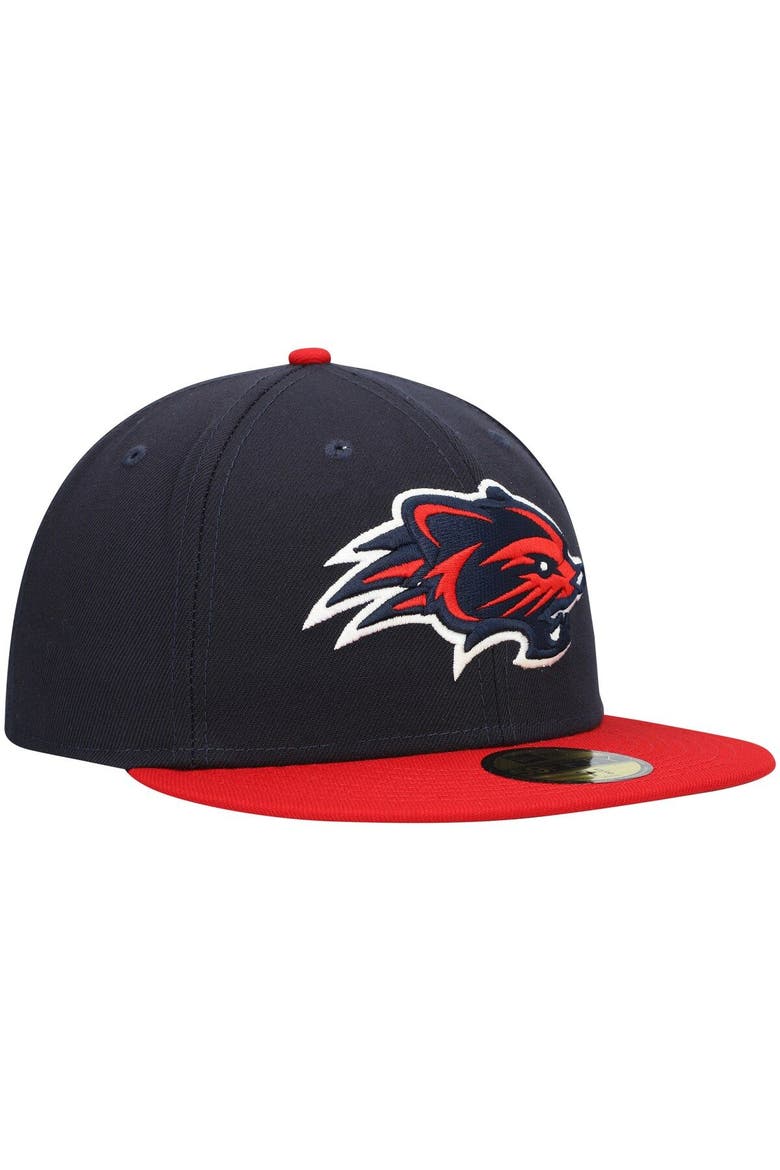 Men's New Era Navy New Hampshire Fisher Cats Authentic Collection Road 59FIFTY Fitted Hat, Alternate, color, Navy