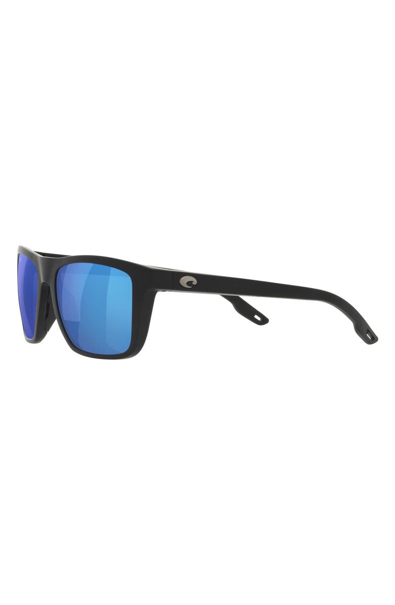 Costa Del Mar Mainsail 55mm Mirrored Polarized Rectangular Sunglasses, Alternate, color, Matte Black