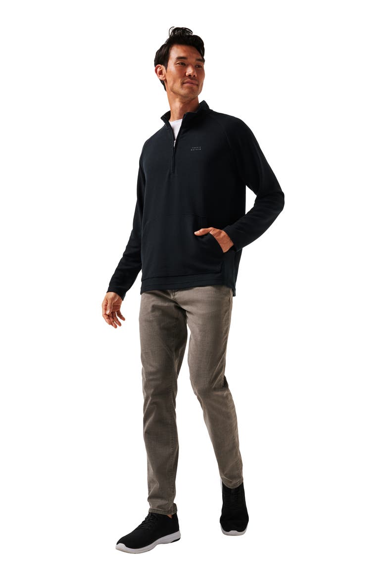 Thermal Quarter Zip Pullover, Alternate, color, BLACK
