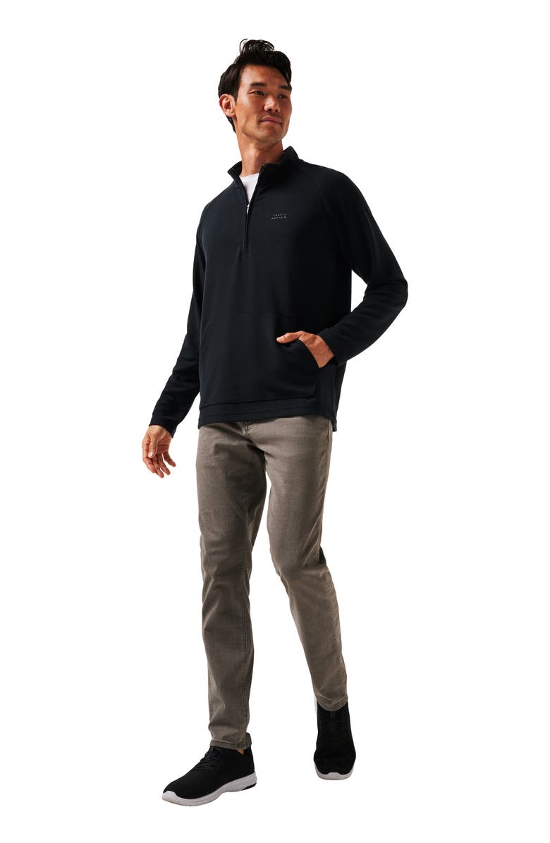TravisMathew Thermal Quarter Zip Pullover, Alternate, color, Black