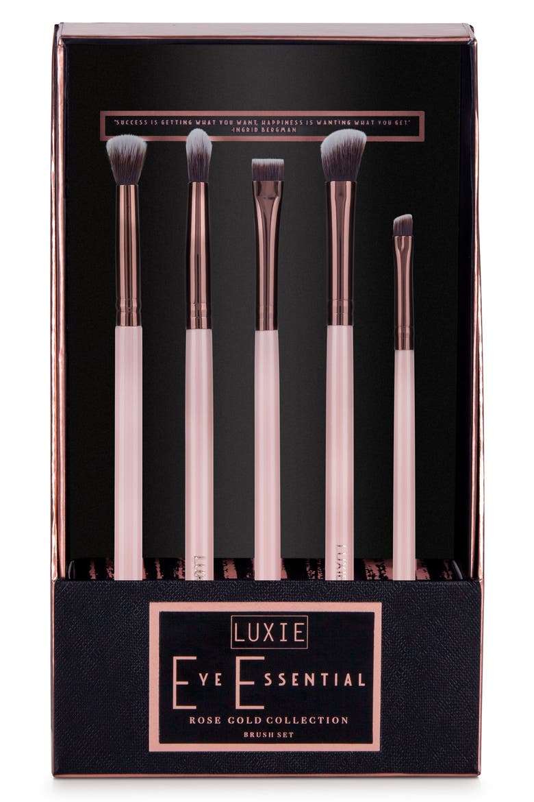 Rose Gold Eye Essential Brush Set, Main, color, NO COLOR