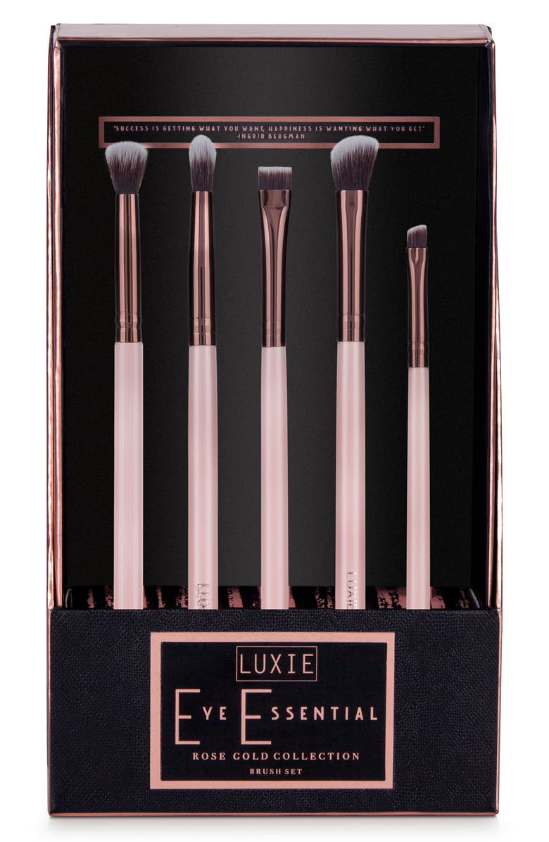 Luxie Rose Gold Eye Essential Brush Set, Main, color, 