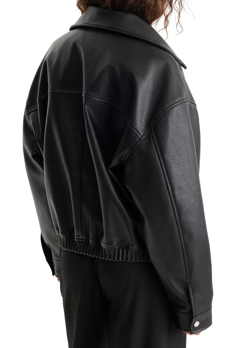 Better Than Leather Funnel Neck Faux Leather Jacket, Alternate, color, BLACK001
