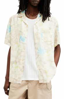AllSaints Nevada Floral Print Camp Shirt