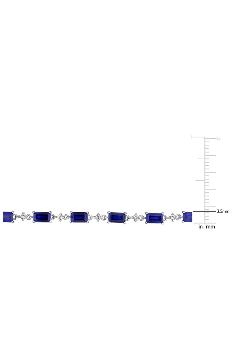 Blue & White Lab Created Sapphire Bracelet, Alternate, color, BLUE