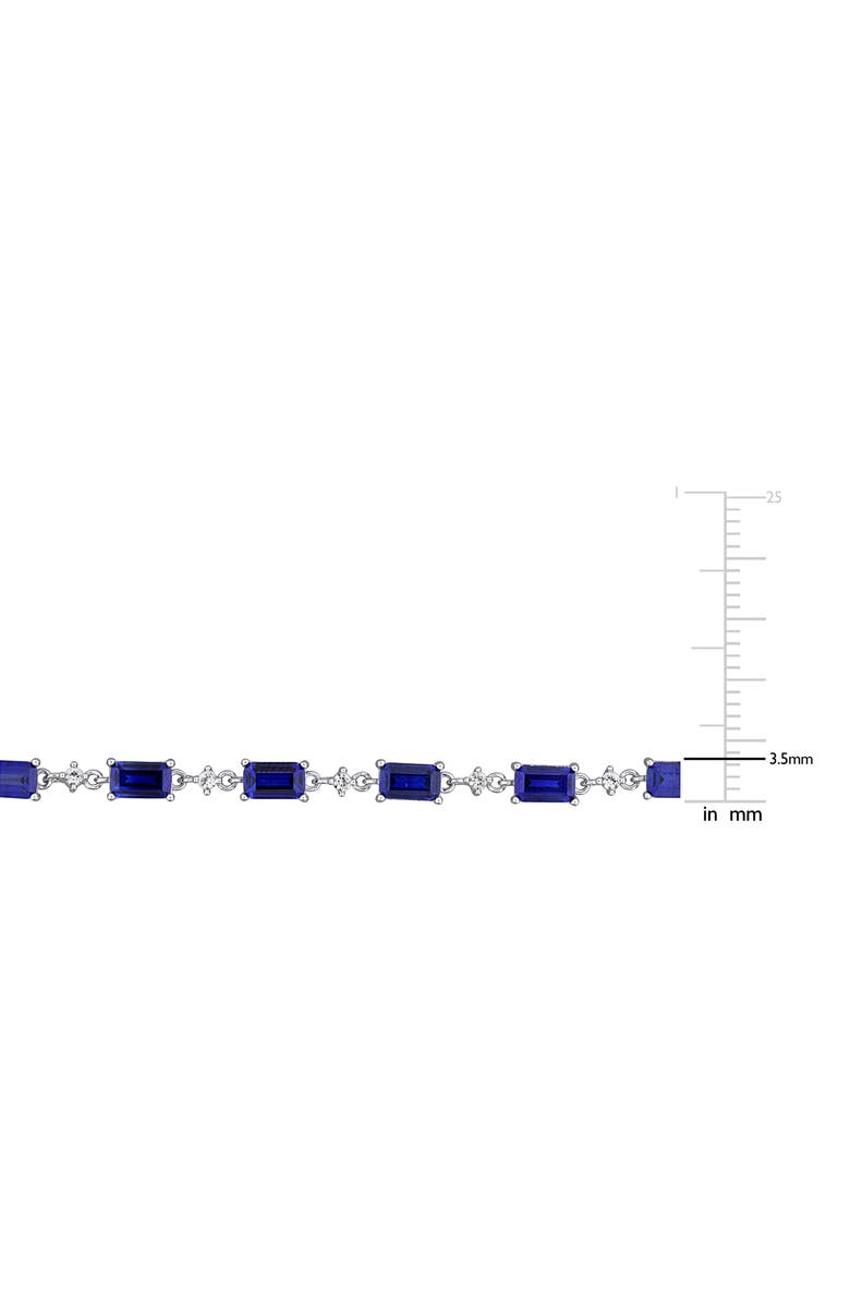DELMAR Blue & White Lab Created Sapphire Bracelet, Alternate, color, Blue