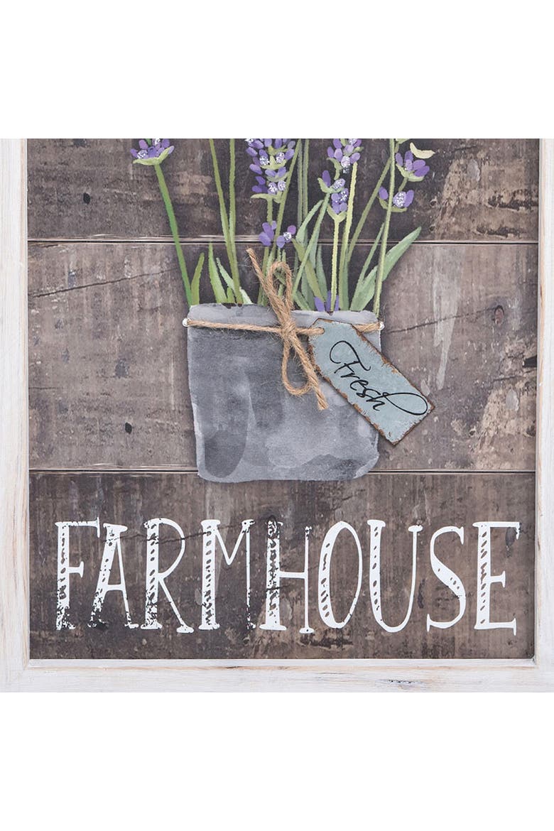 "Welcome to Our Farmhouse" Lavender Flowers Decorative Wall Sign 9.5" x 18.75", Alternate, color, Purple