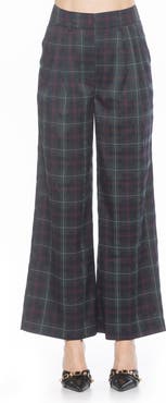 Alexia Admor Plaid Wide Leg Pants
