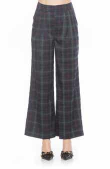 Alexia Admor Plaid Wide Leg Pants