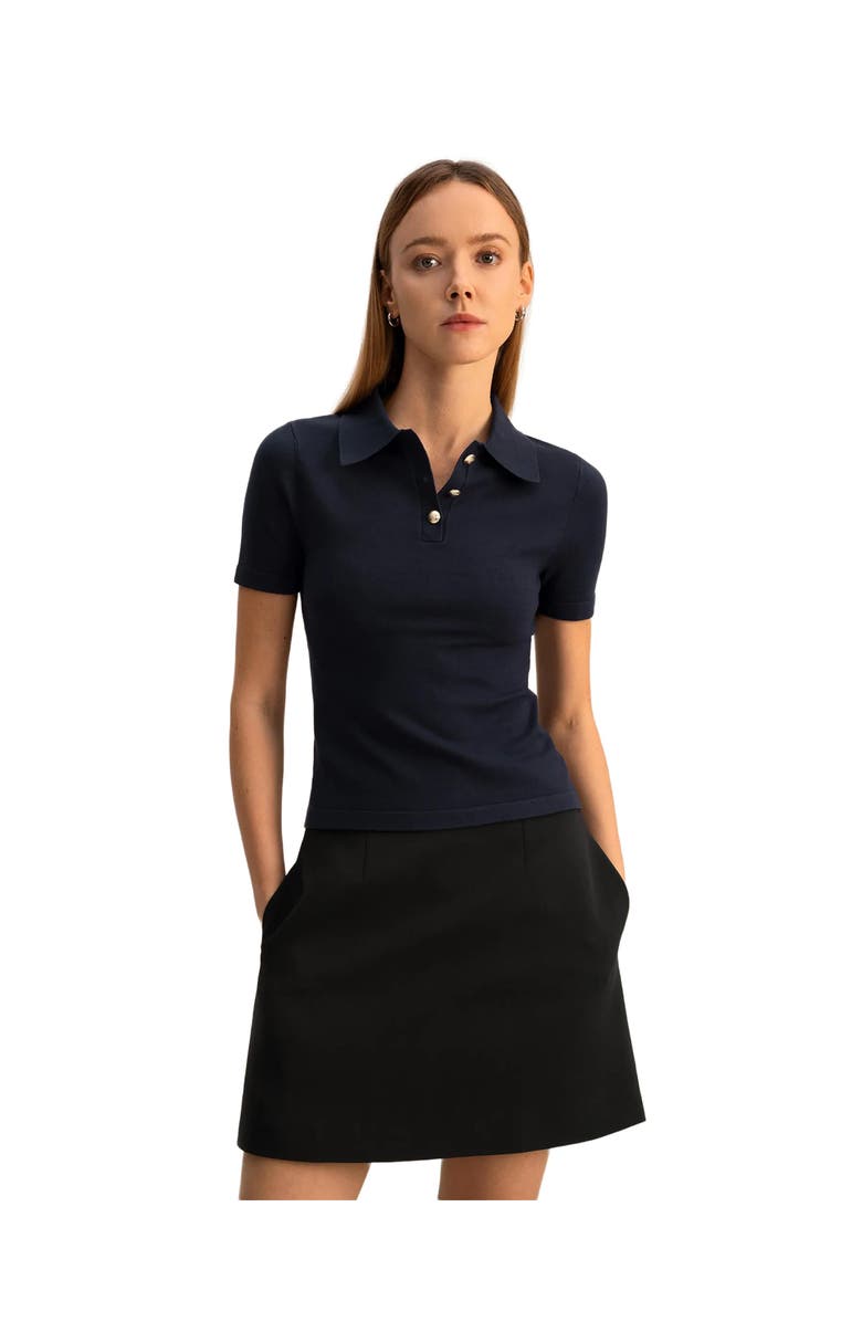 Lilysilk Short Sleeve Silk Polo Shirt, Alternate, color,