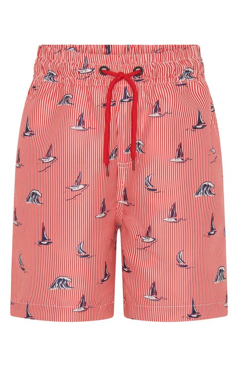 Kids' Yacht Stripe UPF 50+ Swim Trunks (Toddler & Little Kid)