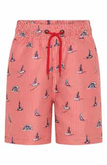 Kids' Yacht Stripe UPF 50+ Swim Trunks