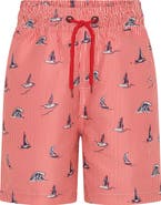 TINY TRIBE Kids' Yacht Stripe UPF 50+ Swim Trunks