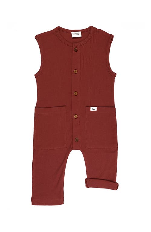 Turtledove London Kids Organic Cotton Rib Romper In Red