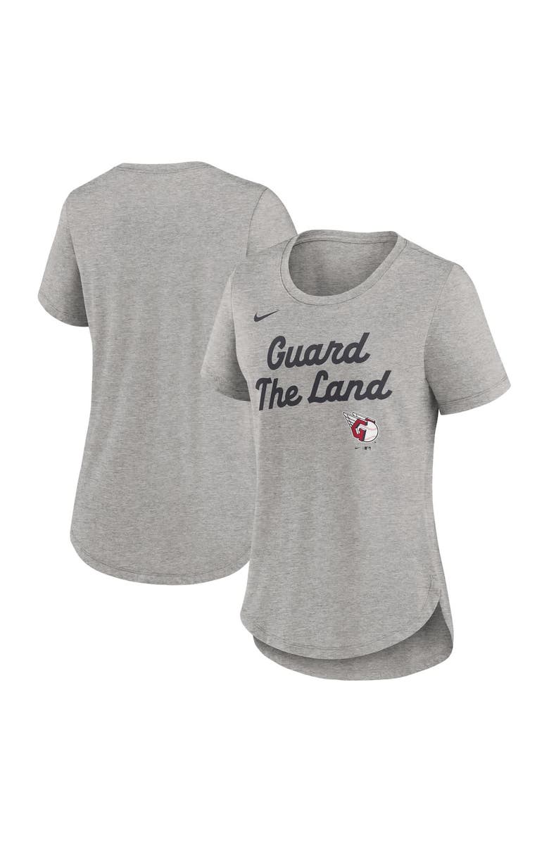 Nike Women's Nike Heather Gray Cleveland Guardians Script Tri-Blend T-Shirt, Alternate, color, Heather Gray