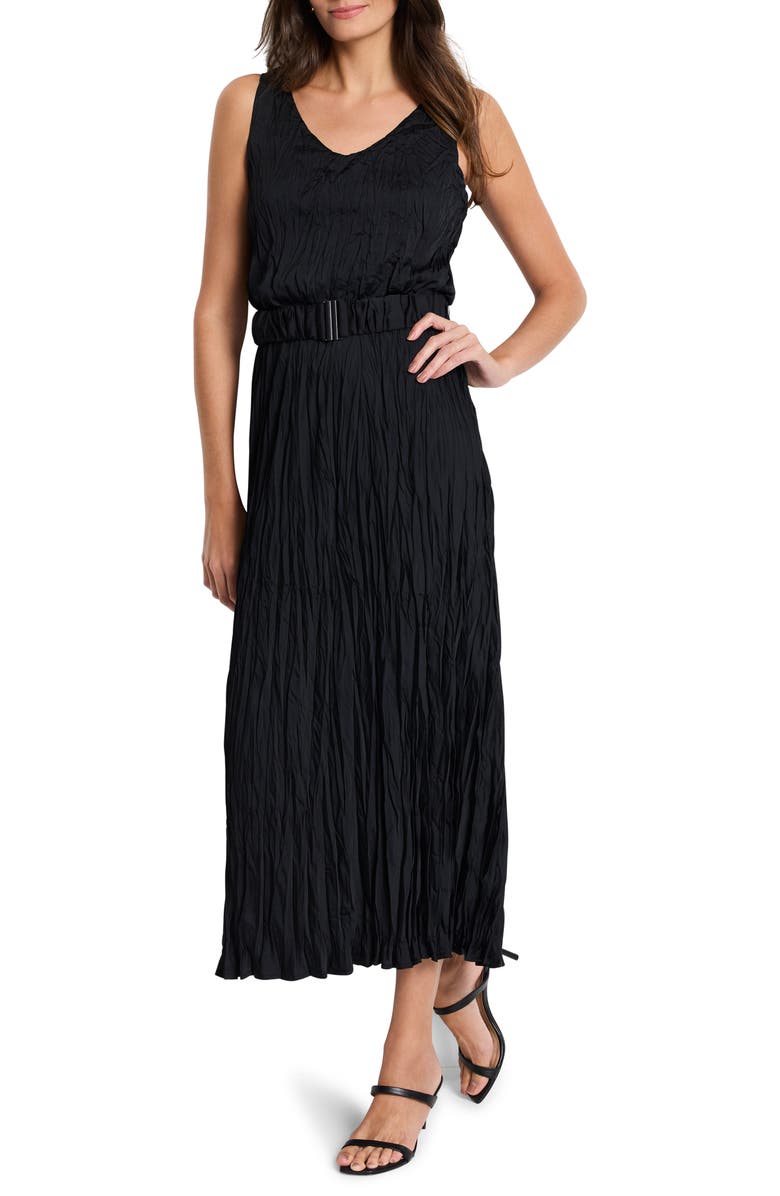 NIC+ZOE Cailin Crinkle A-Line Dress, Alternate, color, Black Onyx